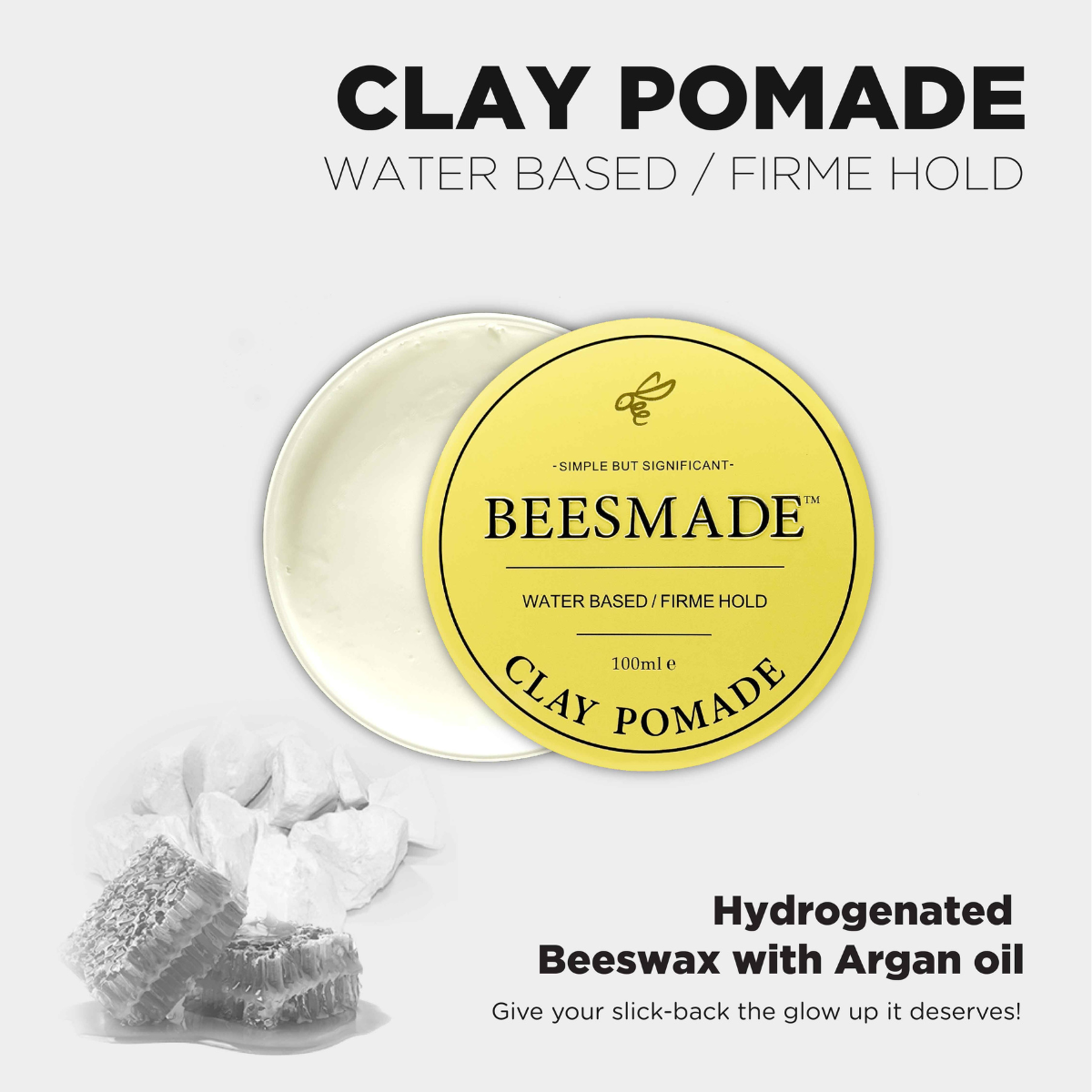 BEESMADE Clay Pomade - Most Easy Wash Hair Clay with Avocado Extract
